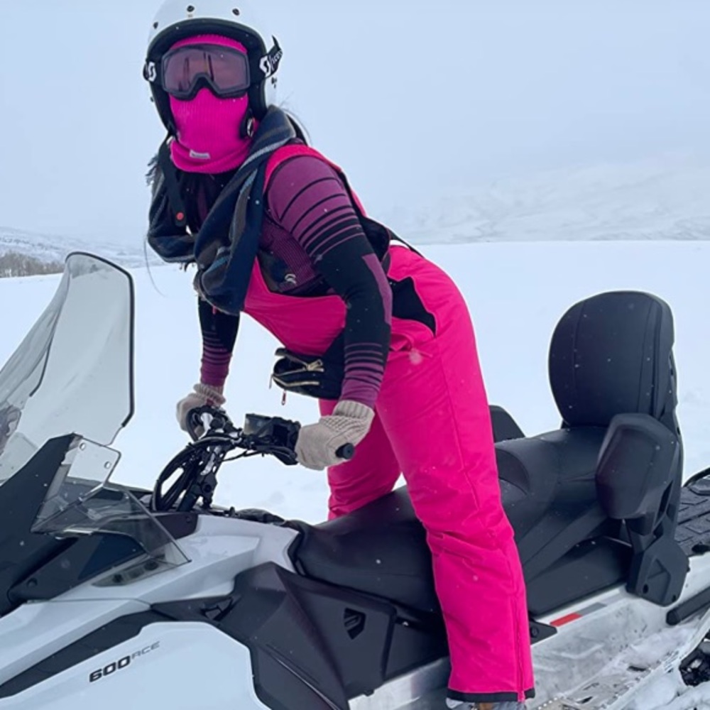 rose pink bib snow insulated jumpsuit overall pants